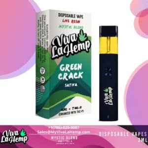 Viva La Hemp Disposable - Mystic Blend With Live Resin -Green Crack - Sativa
