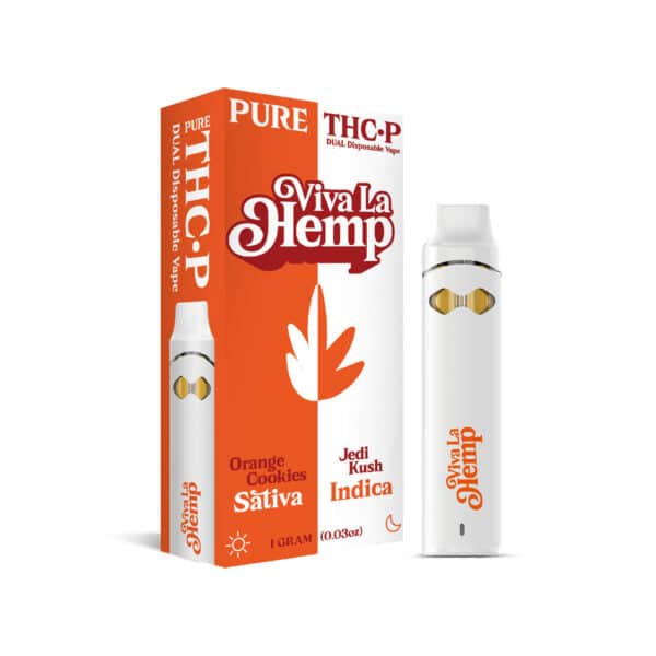 THCP Dual Disposable Vape - 1G<br>Orange Cookies Sativa & Jedi Kush Indica