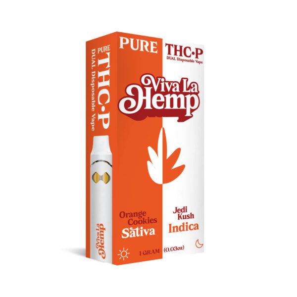 THCP Dual Disposable Vape - 1G<br>Orange Cookies Sativa & Jedi Kush Indica - Image 2