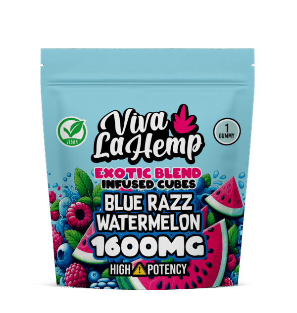 Exotic Blend Infused Cubes – 1600MG <br> Blue Razz Watermelon (Pack of 5)