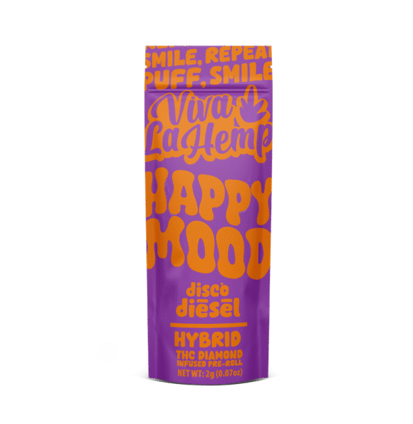 THC Diamond Pre Rolls - Happy Mood 2 Gram - 90ct - Disco Diesel (Hybrid)