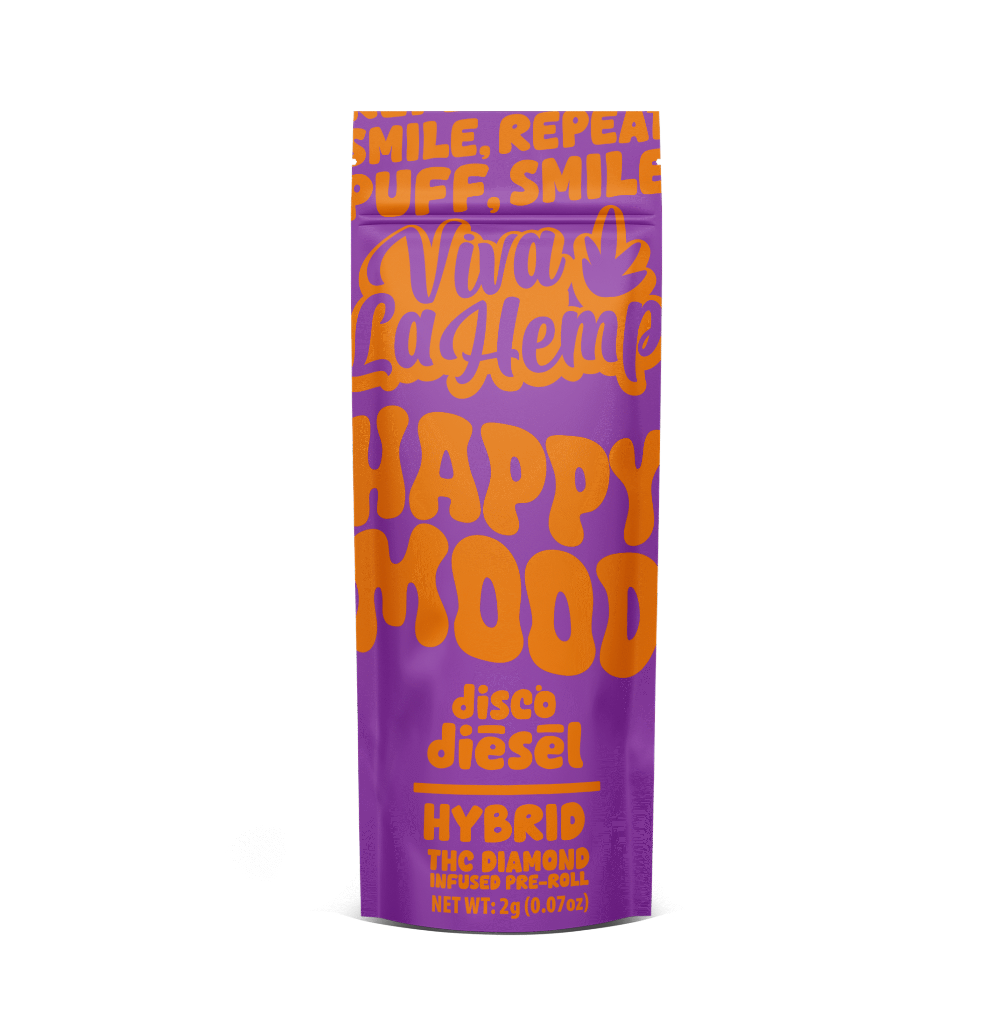 THC Diamond Pre Rolls - Happy Mood 2 Gram - 90ct - Disco Diesel (Hybrid)