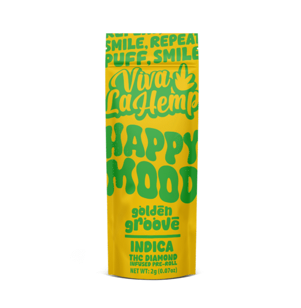 THC Diamond Pre Rolls - Happy Mood 2 Gram - 90ct - Golden Groove (Indica)