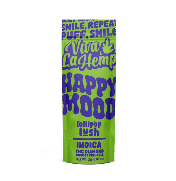 THC Diamond Pre Rolls - Happy Mood 2 Gram - 90ct - Lollipop Lush (Hybrid)