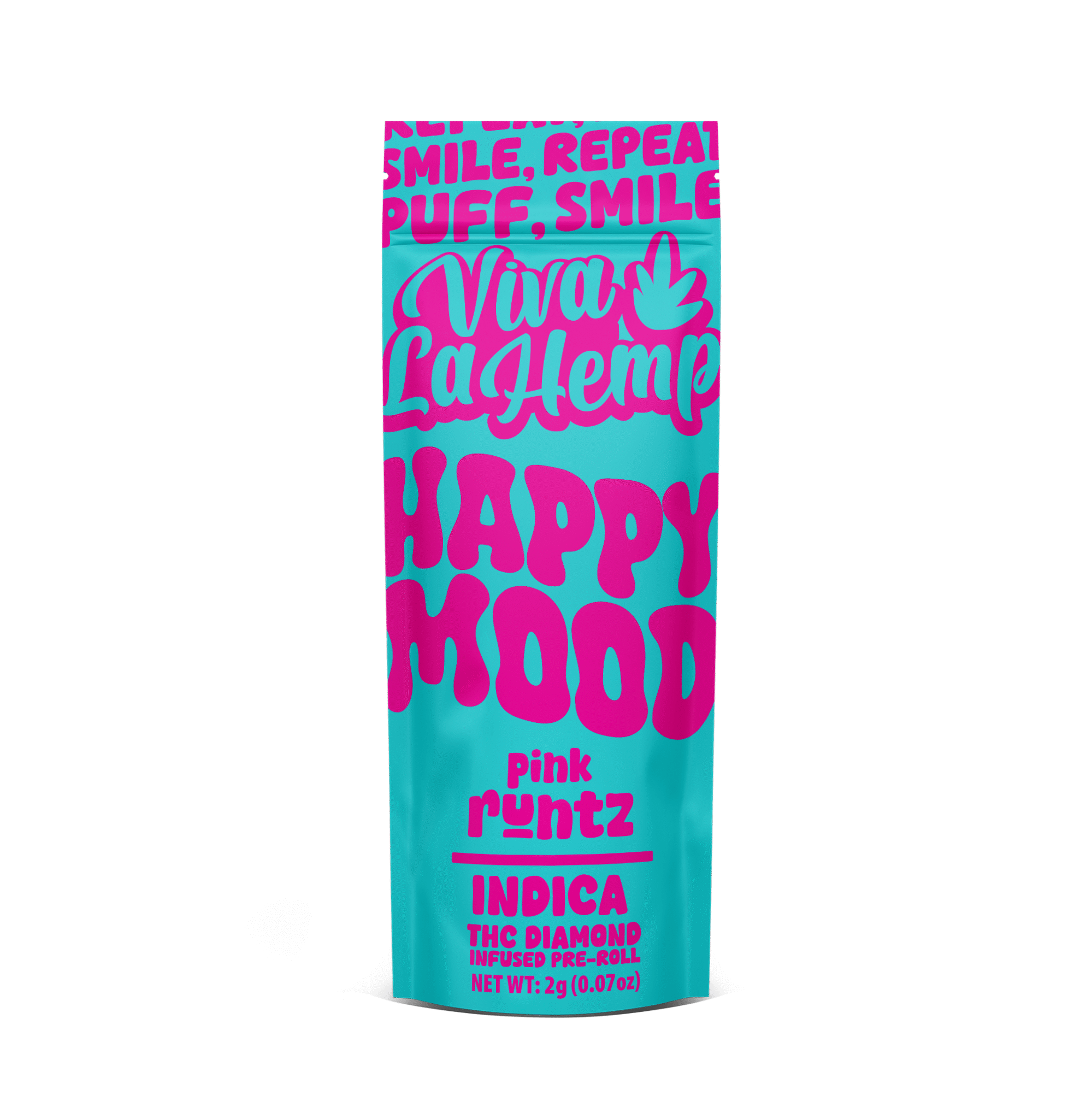 THC Diamond Pre Rolls - Happy Mood 2 Gram - 90ct - Pink Runtz (Hybrid)