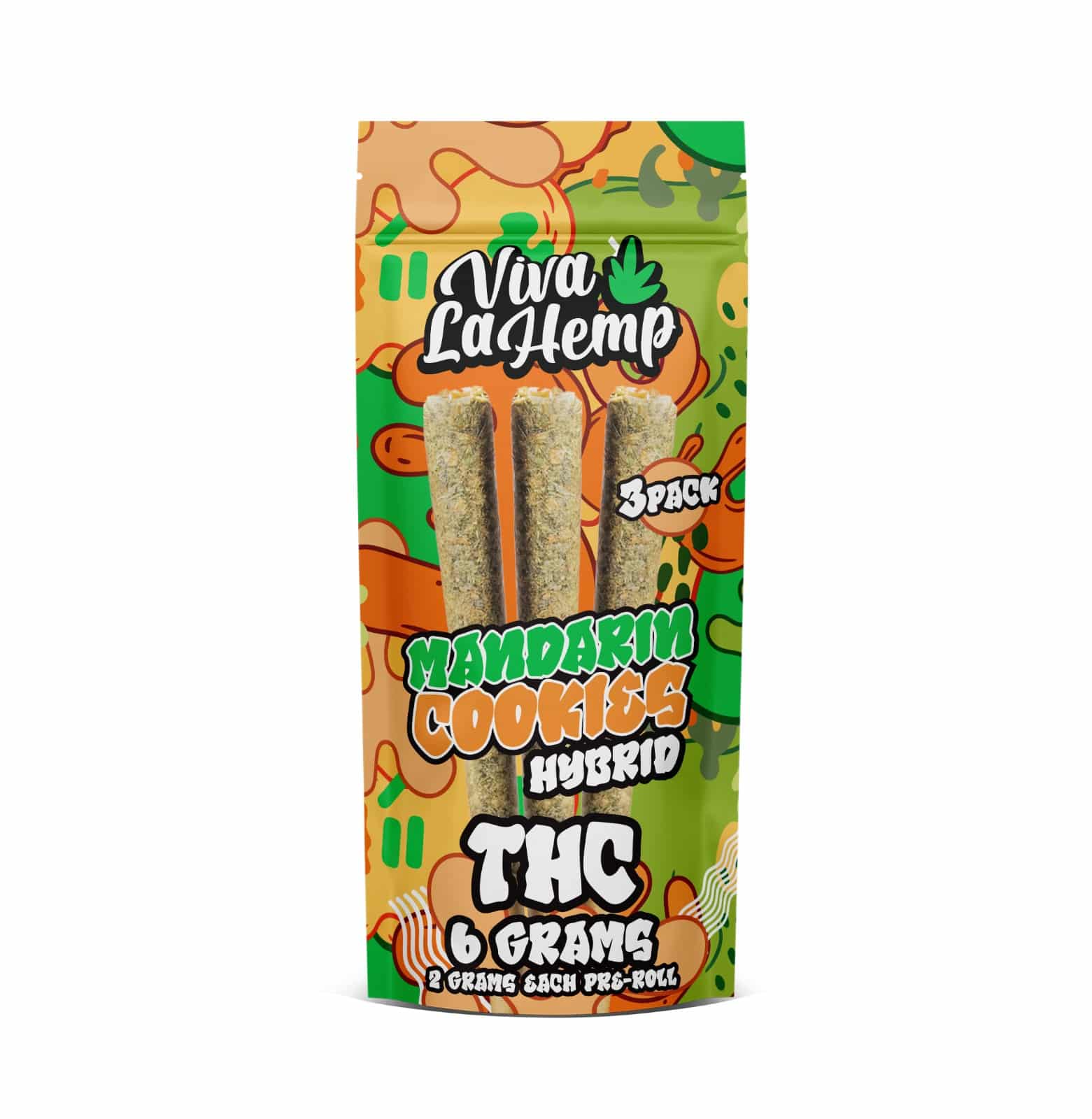 THC Pre-Roll - 3 Pack - 6 Gram <br> Mandarin Cookies – Hybrid