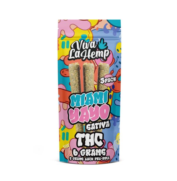 THC Pre-Roll - 3 Pack - 6 Gram <br> Miami Yayo – Sativa