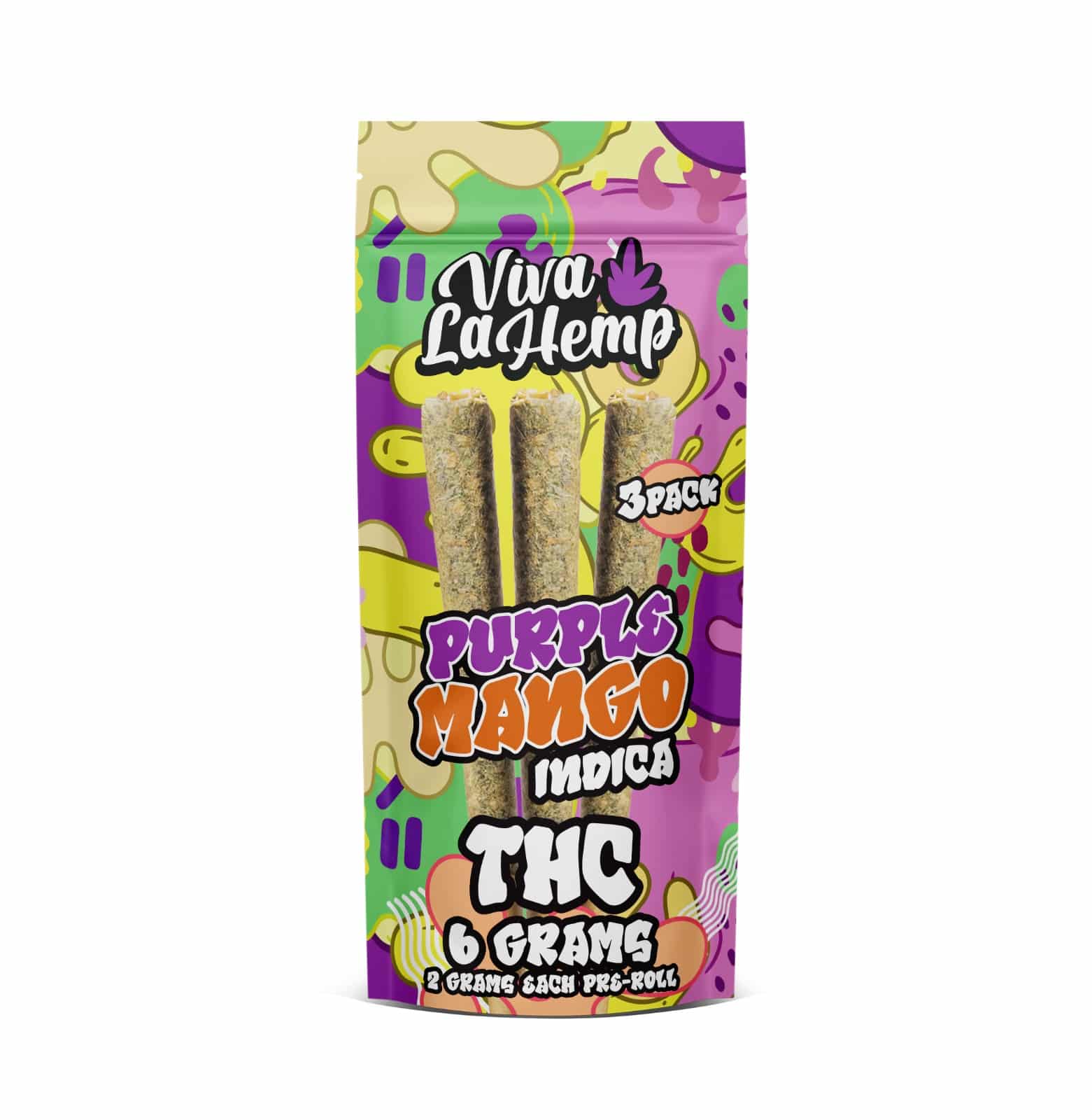 THC Pre-Roll - 3 Pack - 6 Gram <br> Purple Mango – Indica