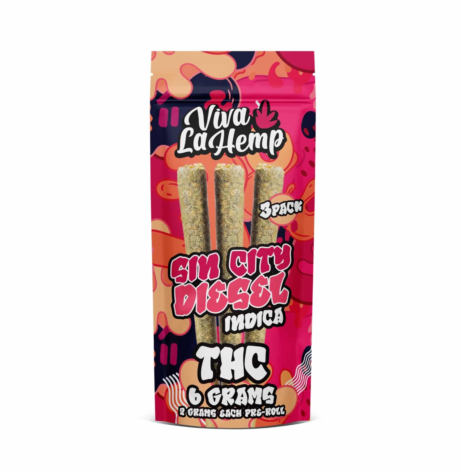 THC Pre-Roll - 3 Pack - 6 Gram <br> Sin City Diesel – Indica