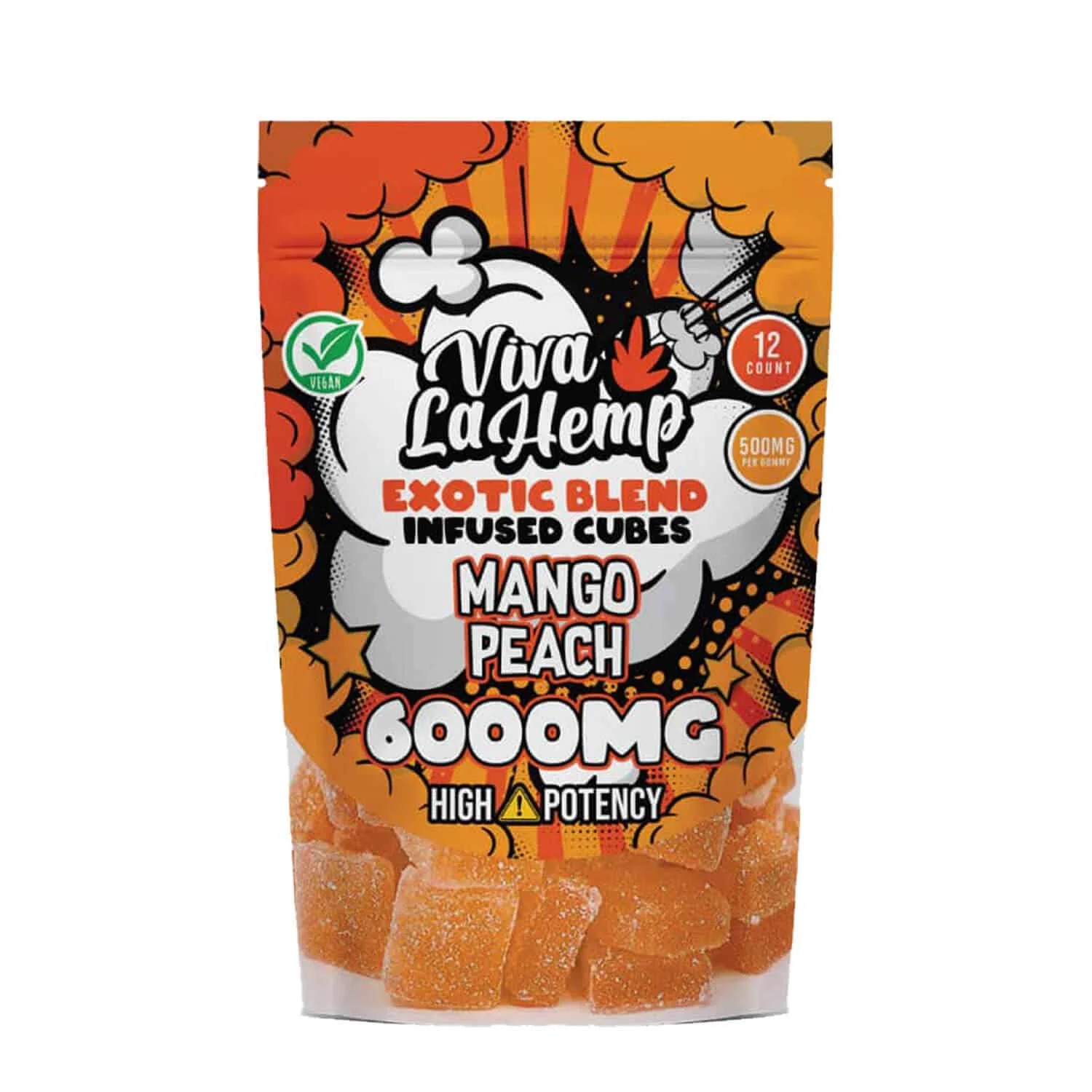 Exotic Blend Infused Cubes - 6000MG <br>Mango peach